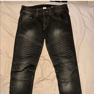 True Religion Black Jeans Moto